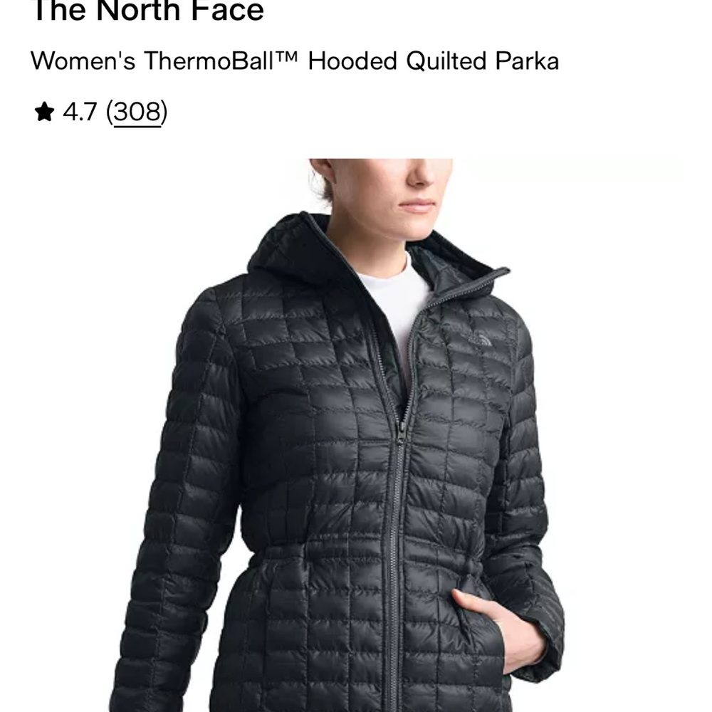 The North Face Women's Black ThermoBall quilted hooded parka - Picture 3 of 7